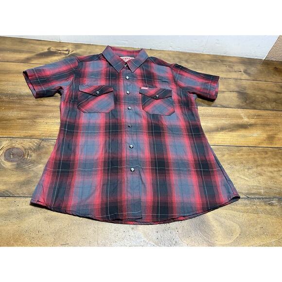 Dixxon Blood Sweat & Tears Pearl Snap Short Sleeve Bamboo Shirt - Women's Medium - Picture 1 of 11